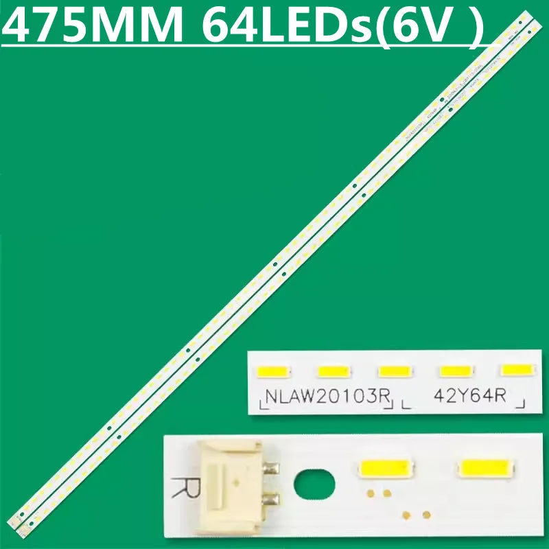 New 2PCS 475MM LED Strip 64 Lamps For TH-L42E30W 42F1 42F102 NLAW20103R NLAW20103L 42Y64R 42Y64L 111116A-0354 11063C-0315
New 2PCS 475MM LED Strip 64 Lamps For TH-L42E30W 42F1 42F102 NLAW20103R NLAW20103L 42Y64R 42Y64L 111116A-0354 11063C-0315