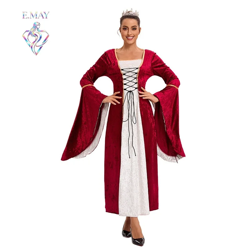Halloween Hit Queen Court Costume Long Sleeve Belted Waist Long Dress Party Stage Performance Clothes Women's Ethnic Fashion
Halloween Hit Queen Court Costume Long Sleeve Belted Waist Long Dress Party Stage Performance Clothes Women's Ethnic Fashion