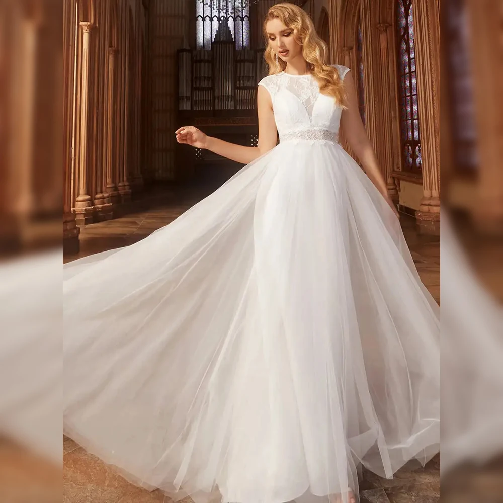 BAZIIINGAAA Elegant Hollow Lace Round Neck Wedding Dresses
BAZIIINGAAA Elegant Hollow Lace Round Neck Wedding Dresses