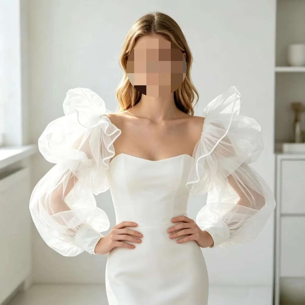 Elegant White Organza Puff Sleeve White Gloves for Bride Wedding Dress Wedding Accessories Removable Fingerless Opera Glove
Elegant White Organza Puff Sleeve White Gloves for Bride Wedding Dress Wedding Accessories Removable Fingerless Opera Glove