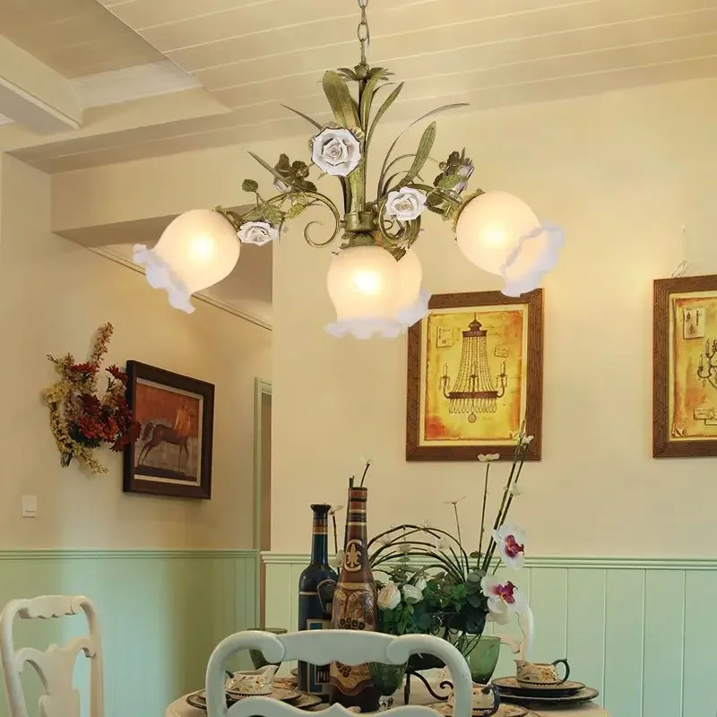 Floral Pendant Lamp French Living Room Children's Room Ceramic Flowers Lights Warm American Retro Fresh Ceramic Pendant Lamps
Floral Pendant Lamp French Living Room Children's Room Ceramic Flowers Lights Warm American Retro Fresh Ceramic Pendant Lamps
