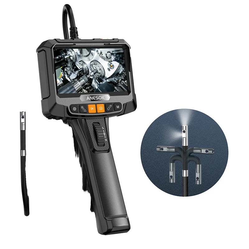 Anesok S10 Two Ways 180 Degrees Articulating Borescope Inspection Camera HD 1920*1440P 8mm Car Inspection Industrial Endoscope
Anesok S10 Two Ways 180 Degrees Articulating Borescope Inspection Camera HD 1920*1440P 8mm Car Inspection Industrial Endoscope