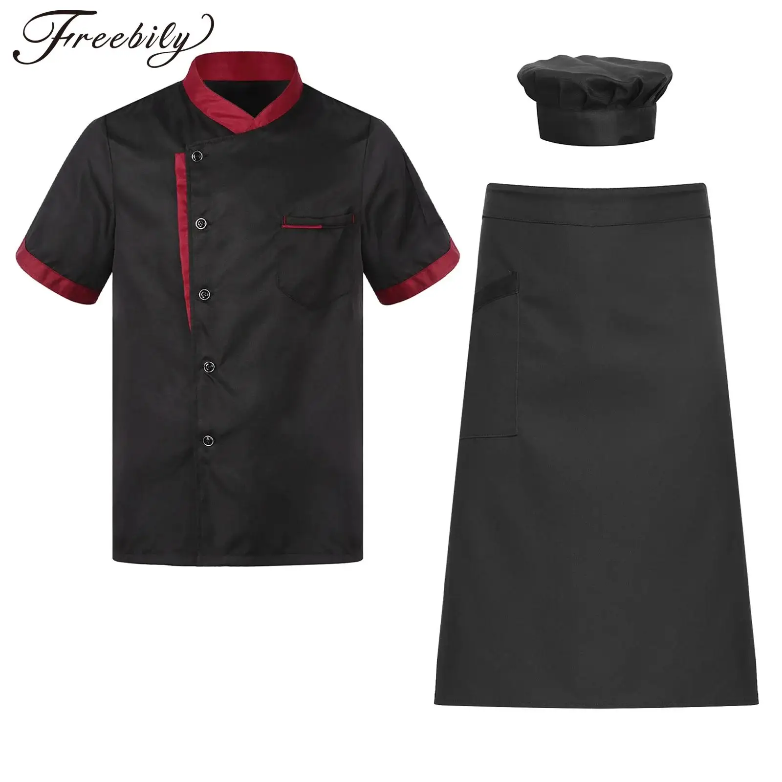 Men Women Chef Outfit Short Sleeve Cook Jacket with Apron Tall Hat Kitchen Restaurant Hotel Canteen Food Service Work Wear
Men Women Chef Outfit Short Sleeve Cook Jacket with Apron Tall Hat Kitchen Restaurant Hotel Canteen Food Service Work Wear