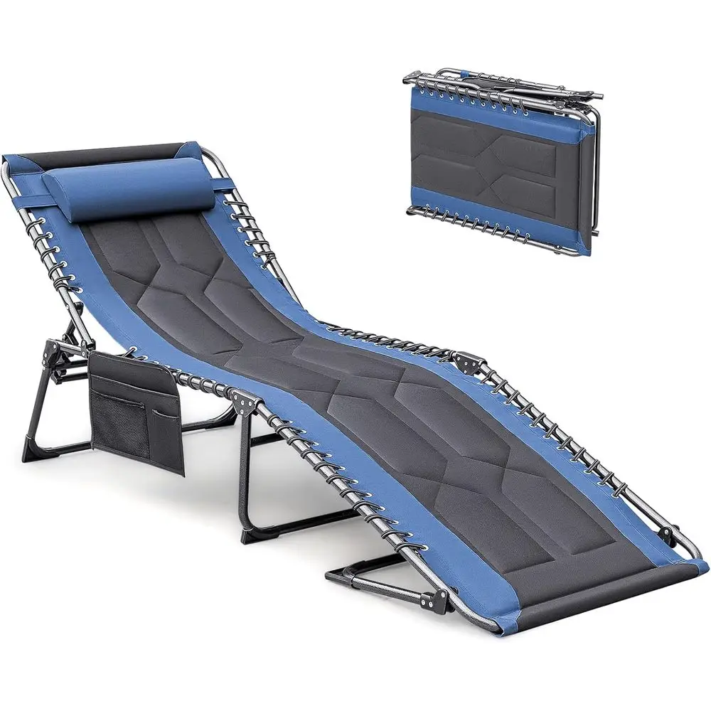Portable Heavy-Duty Reclining Chair with Pillow for Patio, Beach, or Camping (Blue)
Portable Heavy-Duty Reclining Chair with Pillow for Patio, Beach, or Camping (Blue)