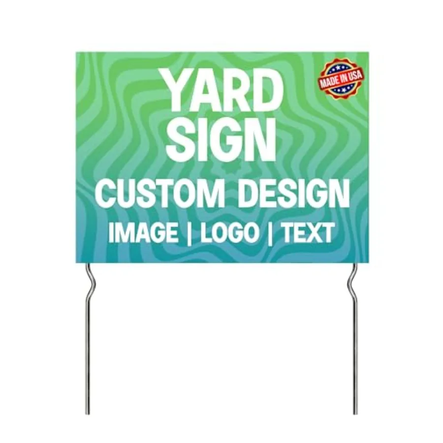 Custom Yard Signs with 2 Metal Stakes by BCB Print - Personalized Lawn Sign with Your Photo, Text or Logo Double Sided HD Signa
Custom Yard Signs with 2 Metal Stakes by BCB Print - Personalized Lawn Sign with Your Photo, Text or Logo Double Sided HD Signa
