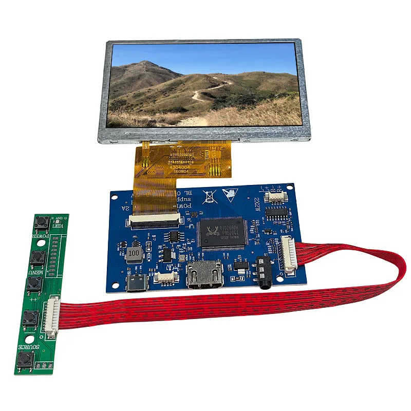 HDMI-compatible + Audio LCD driver board + 4.3 inch LCD panel 480 * 272 USB 5V DYI kits for Raspberry Pi 3B 2
HDMI-compatible + Audio LCD driver board + 4.3 inch LCD panel 480 * 272 USB 5V DYI kits for Raspberry Pi 3B 2