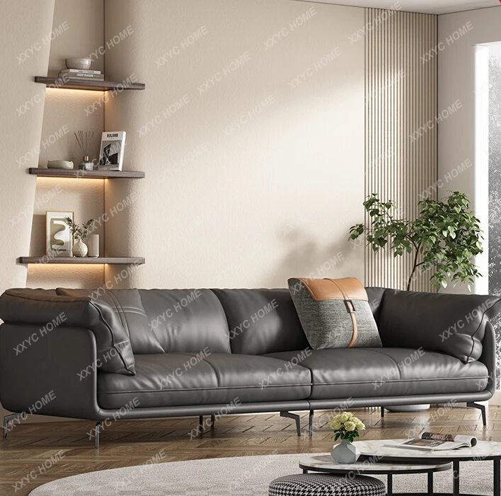 Leather Sofa Living Room Straight Row Small Apartment First Layer Cowhide Modern Light Luxury Three
Leather Sofa Living Room Straight Row Small Apartment First Layer Cowhide Modern Light Luxury Three