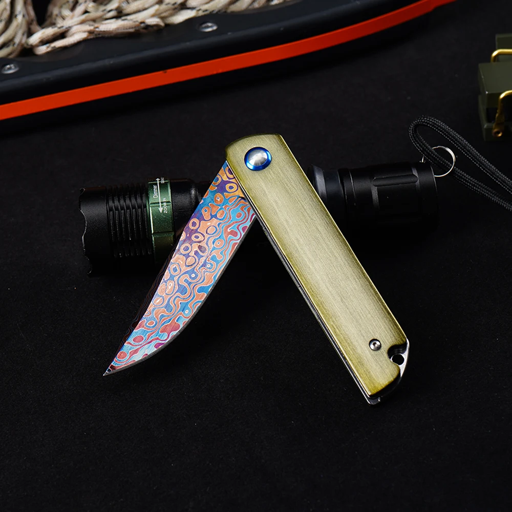 High-Quality Blue Damascus Steel Folding Pocket Knife Aluminum Alloy Handle Ball Bearing EDC Portable Camping Hunting Knives
High-Quality Blue Damascus Steel Folding Pocket Knife Aluminum Alloy Handle Ball Bearing EDC Portable Camping Hunting Knives