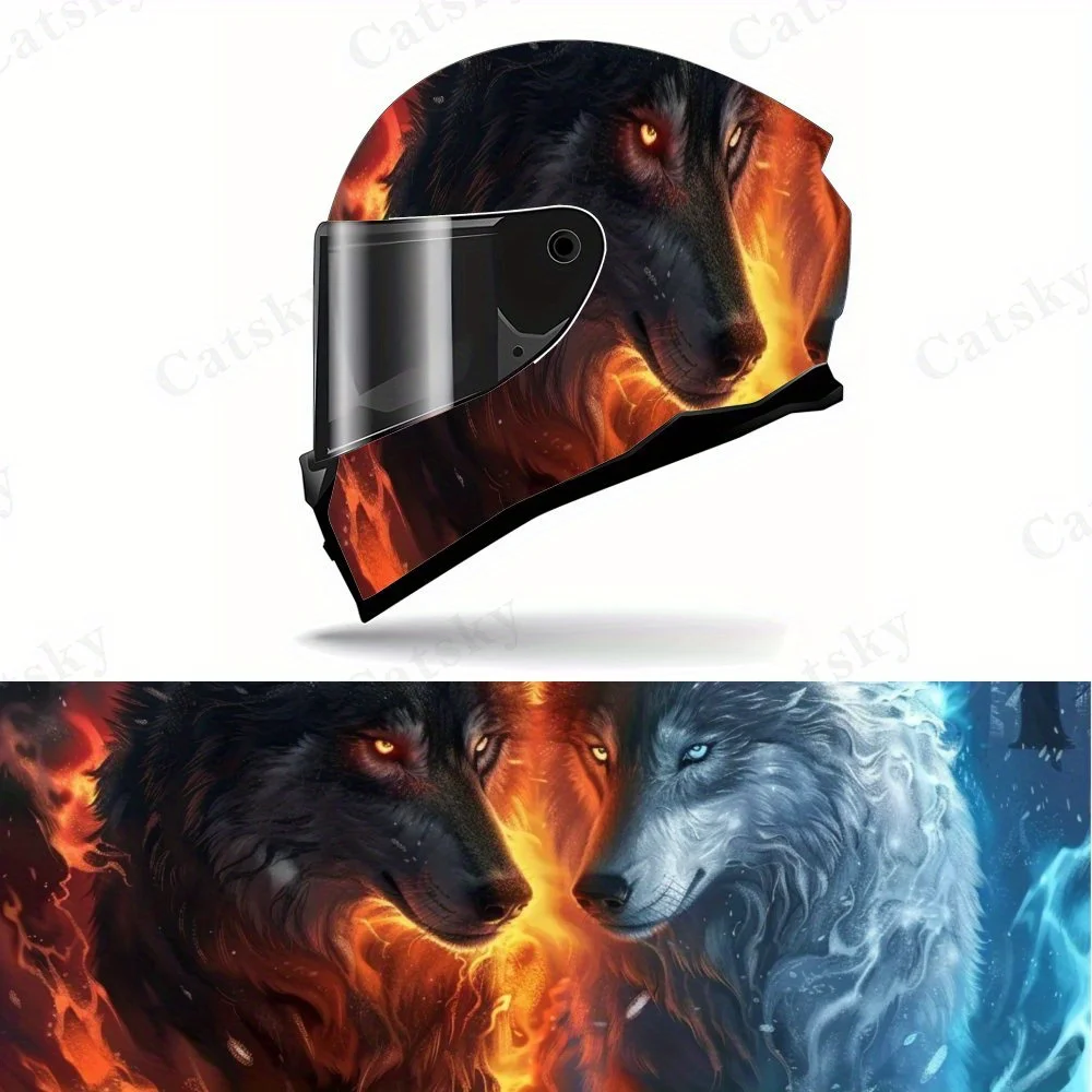 Colorful Double Wolf Motorcycle Helmet Sticker - Durable PVC, Super Cool Wolf Head Special Effect Screen, Add Personality To The
Colorful Double Wolf Motorcycle Helmet Sticker - Durable PVC, Super Cool Wolf Head Special Effect Screen, Add Personality To The