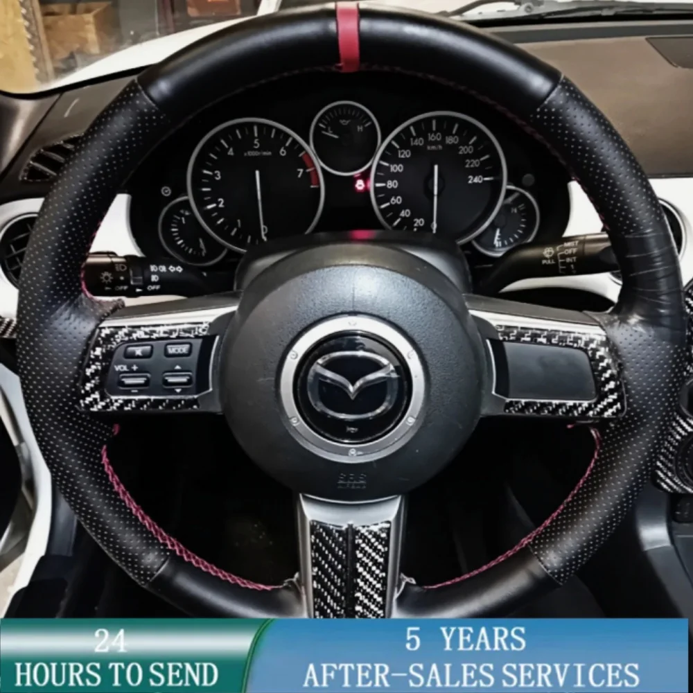Customized Car Steering Wheel Braid Cover Black Hand Sewing Microfiber Leather For Mazda MX-5 Miata 2009-2014 RX-8 2008-2013
Customized Car Steering Wheel Braid Cover Black Hand Sewing Microfiber Leather For Mazda MX-5 Miata 2009-2014 RX-8 2008-2013