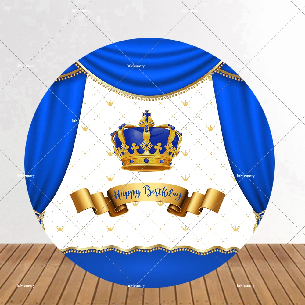 Royal Blue Curtain Crown Boy Prince Birthday Party Round Backdrop Cover Baby Shower Photography Background Customized
Royal Blue Curtain Crown Boy Prince Birthday Party Round Backdrop Cover Baby Shower Photography Background Customized