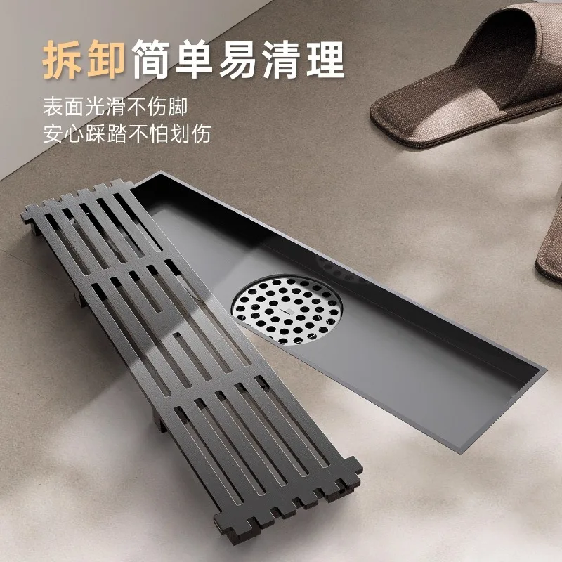 Gray Linear Floor Drain 304 Stainless Steel Large Flow Anti Odor Long Drain For Bathroom Shower Room Drainage
Gray Linear Floor Drain 304 Stainless Steel Large Flow Anti Odor Long Drain For Bathroom Shower Room Drainage