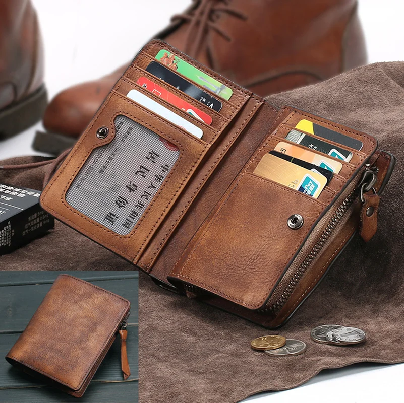 Genuine Leather Vintage Wallet men Purse leather vertical short money bag male wallet credit card holder
Genuine Leather Vintage Wallet men Purse leather vertical short money bag male wallet credit card holder