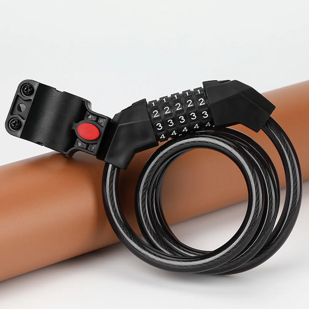 3.2 Feet Bike Lock Cable Anti Theft Cable Lock 5-Digit Resettable Combination with Mounting Bracket for Bikes and Scooters
3.2 Feet Bike Lock Cable Anti Theft Cable Lock 5-Digit Resettable Combination with Mounting Bracket for Bikes and Scooters