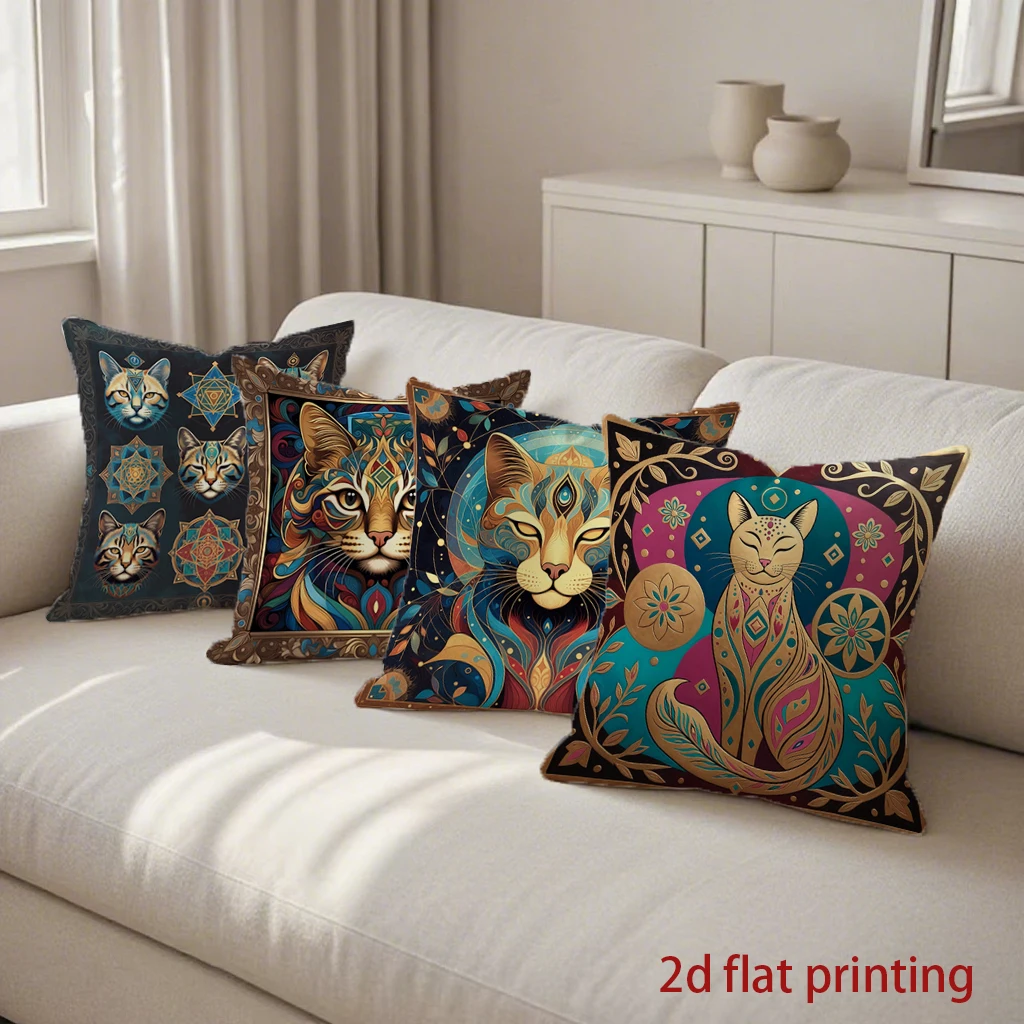 Декоративные наволочки с красочным кошачьим узором, подходящие для дивана, спальни, автомобиля.
Декоративные наволочки с красочным кошачьим узором, подходящие для дивана, спальни, автомобиля.
