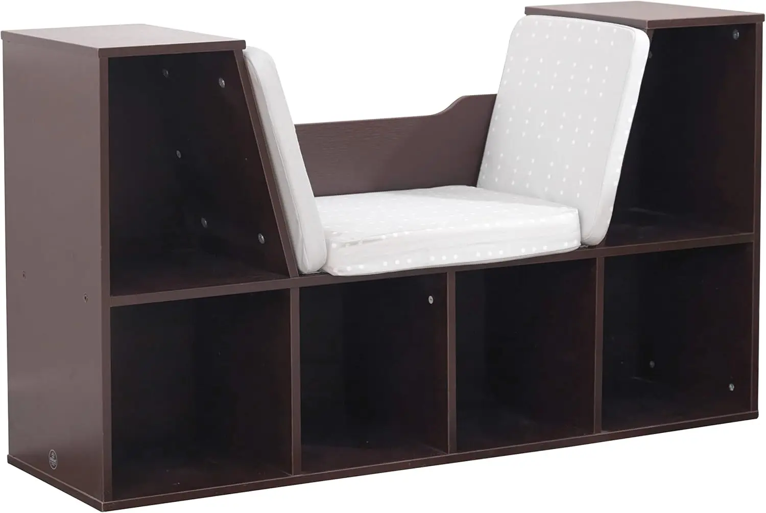 Wooden Kids Bookcase with Reading Nook, 6 Shelves & Gray Cushion - Espresso Finish
Wooden Kids Bookcase with Reading Nook, 6 Shelves & Gray Cushion - Espresso Finish