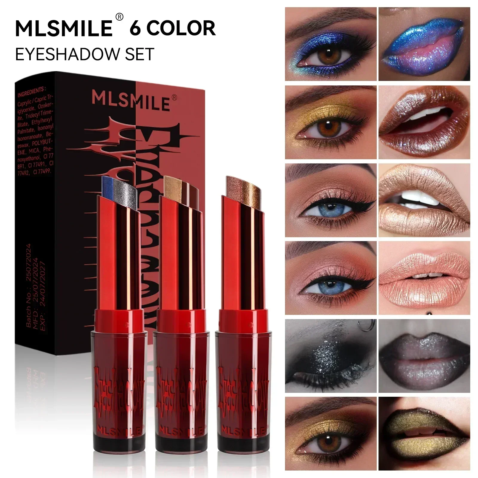 MLSMILE 3 Pcs Eye Shadow Set Splicing Design Glitter Shimmer Gloss Waterproof Sweat Proof Multi-function Eye Shadow 3g*3
MLSMILE 3 Pcs Eye Shadow Set Splicing Design Glitter Shimmer Gloss Waterproof Sweat Proof Multi-function Eye Shadow 3g*3