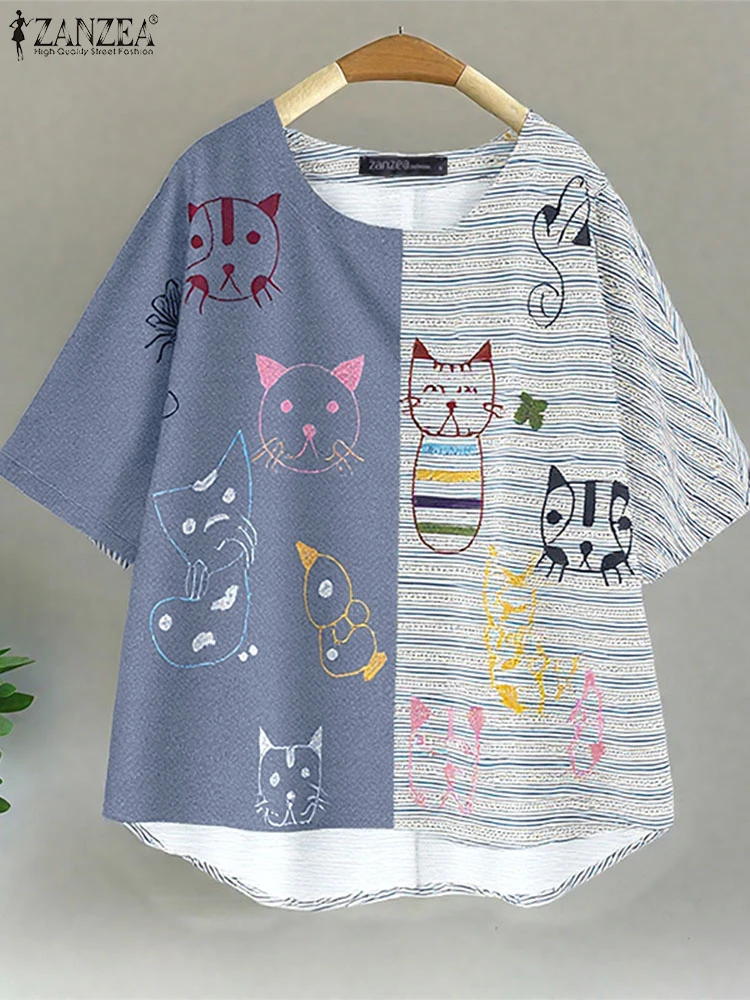 ZANZEA Fashion Vintage Cartoon Print Blouses Women Summer Tops 2025 Half Sleeve Casual Blusas Female Loose Korean Stripe Shirts
ZANZEA Fashion Vintage Cartoon Print Blouses Women Summer Tops 2025 Half Sleeve Casual Blusas Female Loose Korean Stripe Shirts
