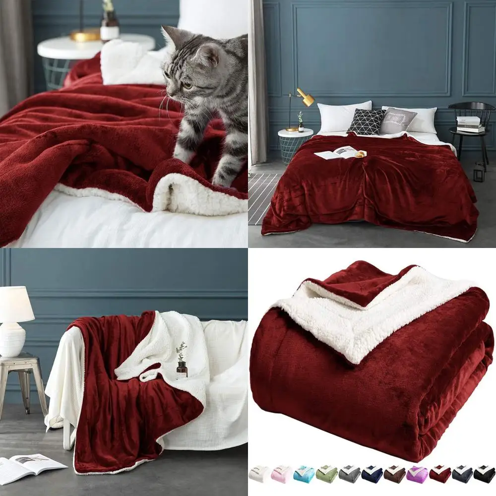 Queen Size Cozy Plush Velvet Microfiber Throw Blanket, Double Reversible, Luxurious Red
Queen Size Cozy Plush Velvet Microfiber Throw Blanket, Double Reversible, Luxurious Red