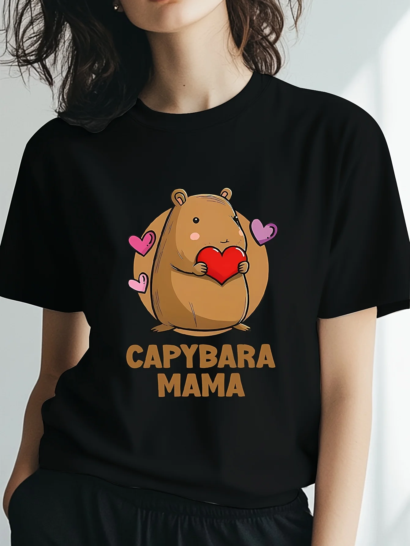 Women's Cartoon Capybara T-Shirt Round Neck Short Sleeve Cotton Tees Retro Hip Hop Y2k T-shirt Summer Breathable Women Clothing
Women's Cartoon Capybara T-Shirt Round Neck Short Sleeve Cotton Tees Retro Hip Hop Y2k T-shirt Summer Breathable Women Clothing