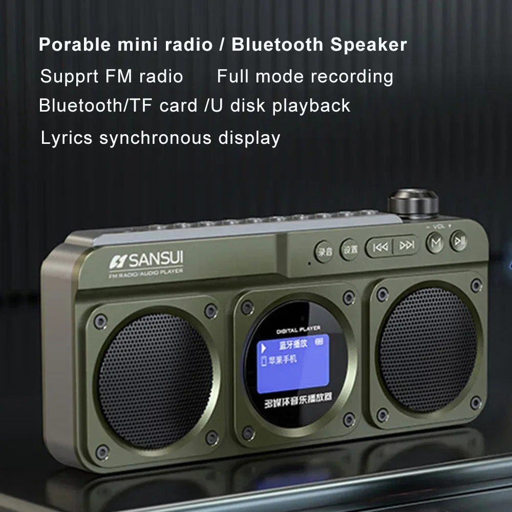 Small Portable Radio with Bluetooth Speaker Multi-function LED Clock Lyrics Display Switch Between Chinese and English Soundbox
Small Portable Radio with Bluetooth Speaker Multi-function LED Clock Lyrics Display Switch Between Chinese and English Soundbox