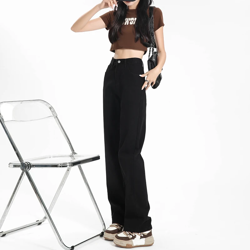Удобные женские прямые джинсы для отдыха, винтажные черные джинсовые брюки Y2K с высокой талией, облегающие эластичные высокие тонкие брюки длиной до пола
Удобные женские прямые джинсы для отдыха, винтажные черные джинсовые брюки Y2K с высокой талией, облегающие эластичные высокие тонкие брюки длиной до пола