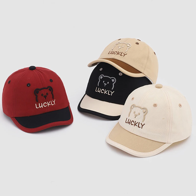 Cute Bear Children Duckbill Hat Short Brim Baby Baseball Cap Color Block Kids Duck Tongue Hats Fashion Sunshade Visors 1-3Year
Cute Bear Children Duckbill Hat Short Brim Baby Baseball Cap Color Block Kids Duck Tongue Hats Fashion Sunshade Visors 1-3Year