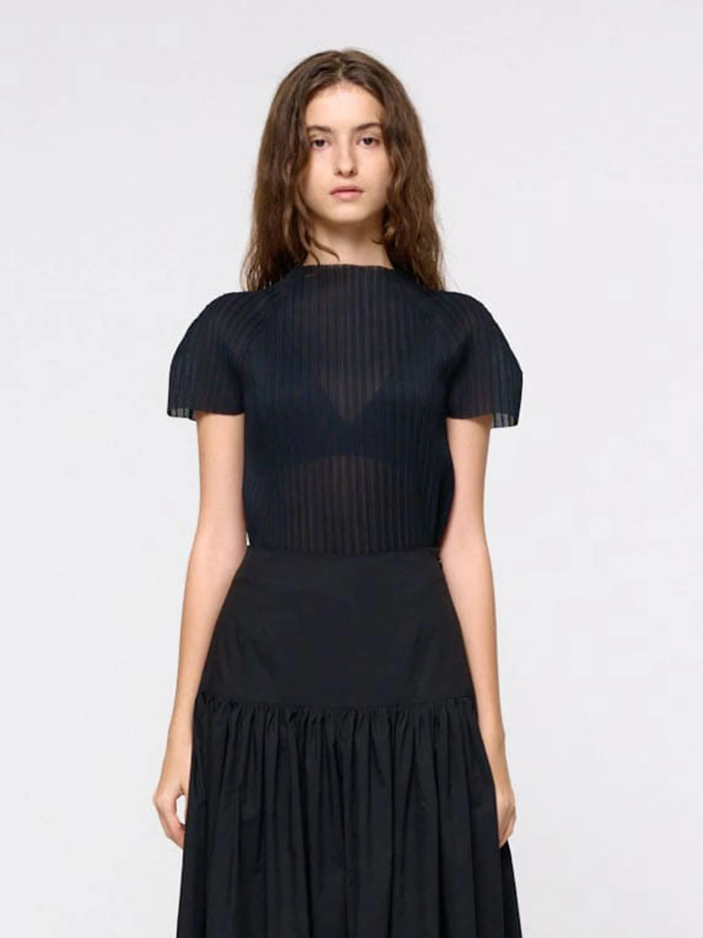 Amomento Quick Dry Short Sleeve Women's T-Shirt Breathable Slimming See through Striped Top Half High Collar Base Shirt Summer
Amomento Quick Dry Short Sleeve Women's T-Shirt Breathable Slimming See through Striped Top Half High Collar Base Shirt Summer