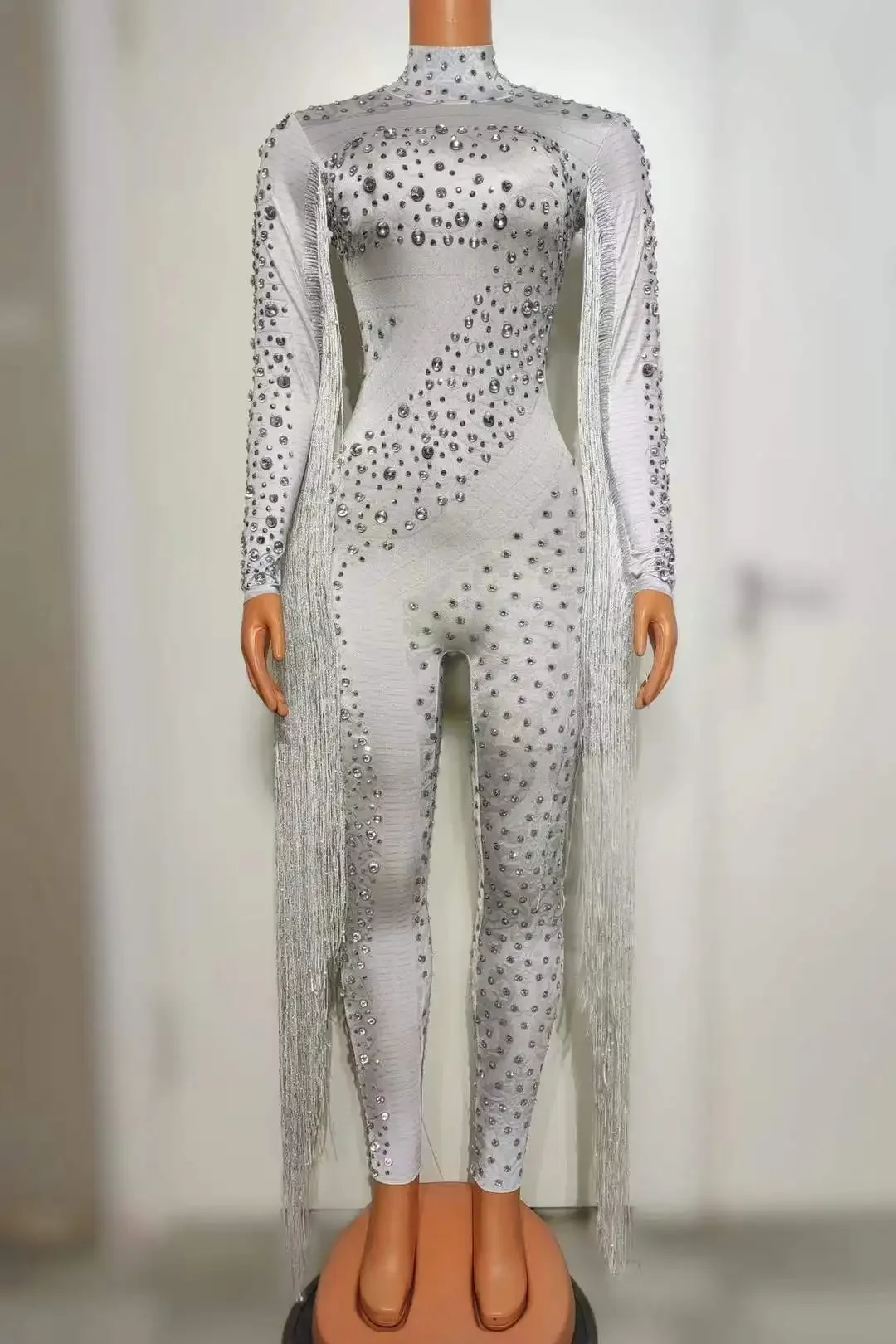 Women Glitter Fringe Stretch Rhinestone Red White Black Dance Jumpsuits Groop 2025 Costume Nightclub Bar Drag Queen Outfit
Women Glitter Fringe Stretch Rhinestone Red White Black Dance Jumpsuits Groop 2025 Costume Nightclub Bar Drag Queen Outfit