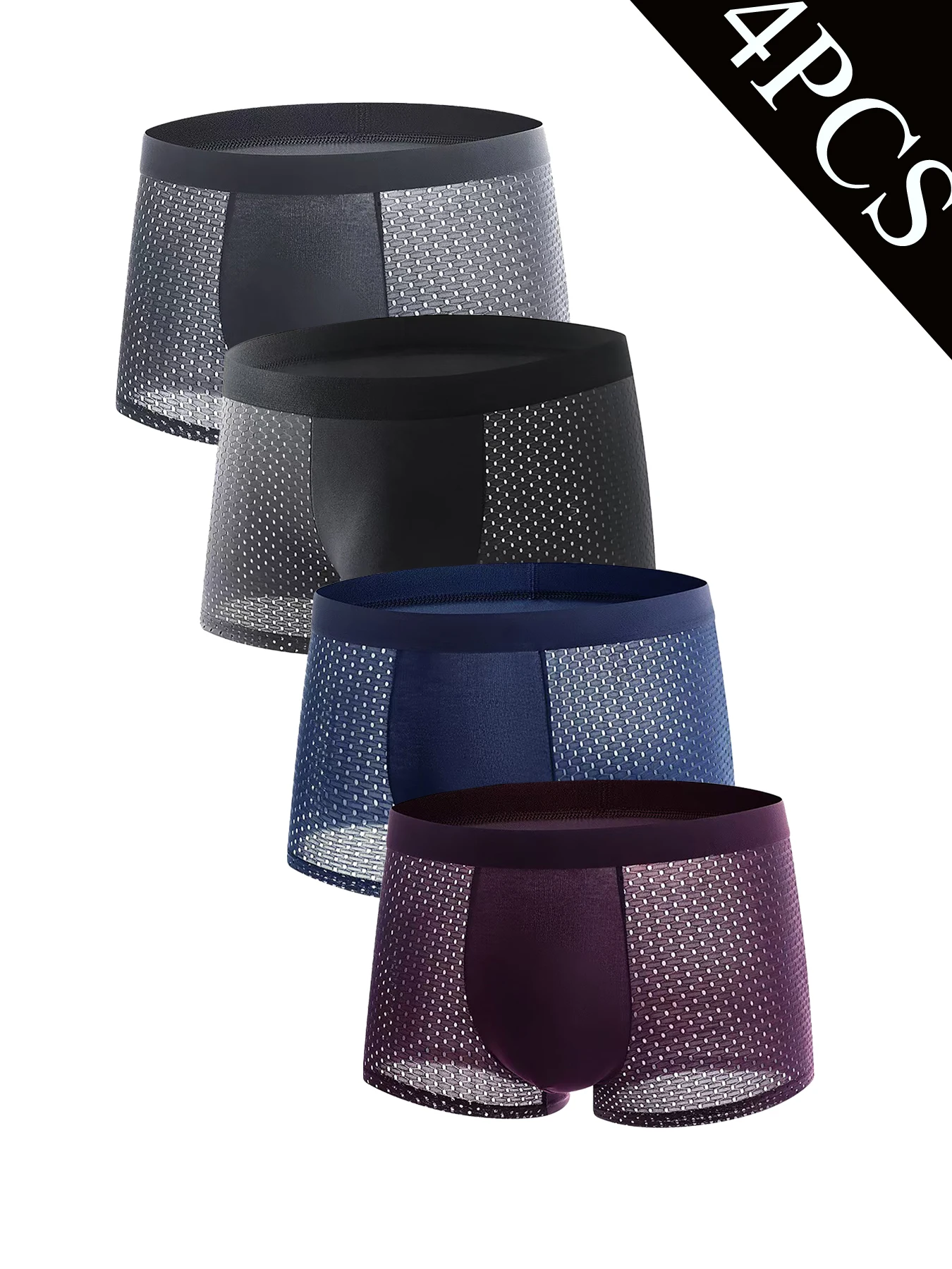 4 pieces solid color simple, breathable and comfortable men's briefs in a four-color combination
4 pieces solid color simple, breathable and comfortable men's briefs in a four-color combination