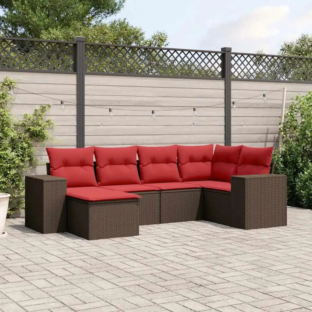6 Piece Outdoor Patio Sofa Set with Cushions Brown Wicker Rattan Furniture for Garden Balcony Poolside
6 Piece Outdoor Patio Sofa Set with Cushions Brown Wicker Rattan Furniture for Garden Balcony Poolside