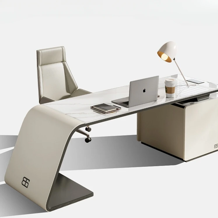 Desk Italian minimalist office desk chair combination modern minimalist home study high-end computer desk
Desk Italian minimalist office desk chair combination modern minimalist home study high-end computer desk