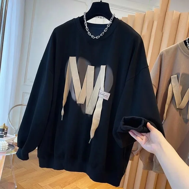 Ladies Round Neck Sweatershirts Autumn Winter Female Loose Add Velvet Sweatshirt 2024 Women Fashion Long Sleeves Hoodies Tops
Ladies Round Neck Sweatershirts Autumn Winter Female Loose Add Velvet Sweatshirt 2024 Women Fashion Long Sleeves Hoodies Tops