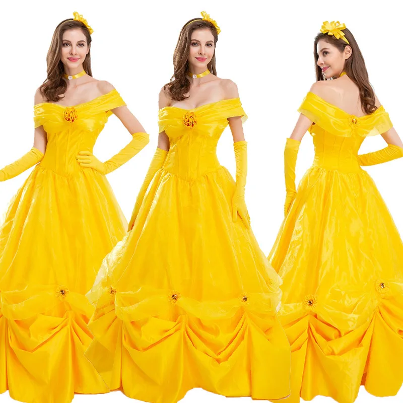 Adult Women Belle Cosplay Princess Dress Beauty and The Beast Anime Halloween Role Playing Masquerade Performance Costume
Adult Women Belle Cosplay Princess Dress Beauty and The Beast Anime Halloween Role Playing Masquerade Performance Costume