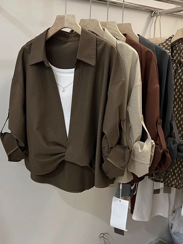 Elegant Long Sleeve Neck Shirt Women's Fashionable Beautiful Age-Defying Top Polyester Viscose Fiber Commute Style
Elegant Long Sleeve Neck Shirt Women's Fashionable Beautiful Age-Defying Top Polyester Viscose Fiber Commute Style