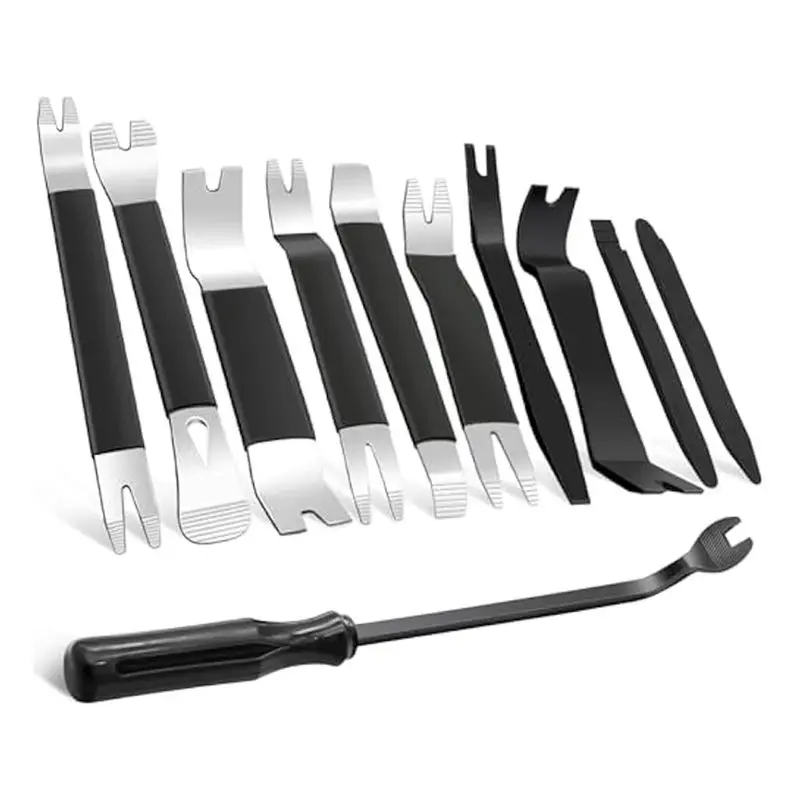 AT44-11PCS Auto Trim Removal Tool Kit,Metal Pry Tool Auto Fastener Remover Pry Bar Trim Remover Kits For Dashboard Repair Kit
AT44-11PCS Auto Trim Removal Tool Kit,Metal Pry Tool Auto Fastener Remover Pry Bar Trim Remover Kits For Dashboard Repair Kit