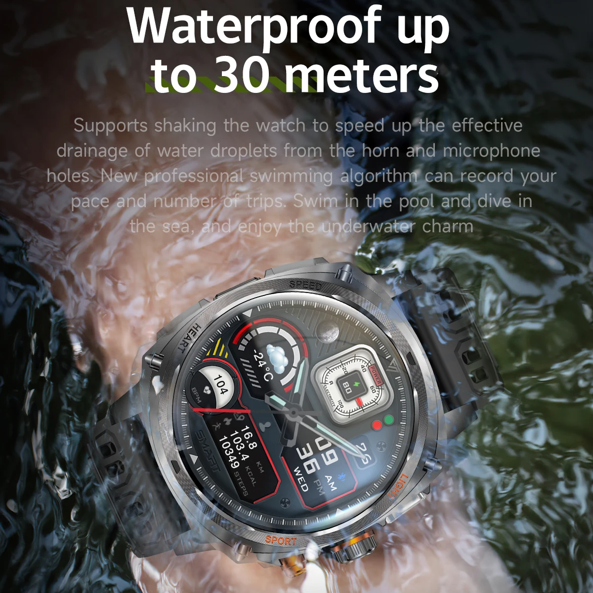 AMOLED Screen Outdoor Sports Smart Watch Blue Tooth Call Heart Rate Health Flashlight Waterproof Alarm Clock Men Smartwatch
AMOLED Screen Outdoor Sports Smart Watch Blue Tooth Call Heart Rate Health Flashlight Waterproof Alarm Clock Men Smartwatch