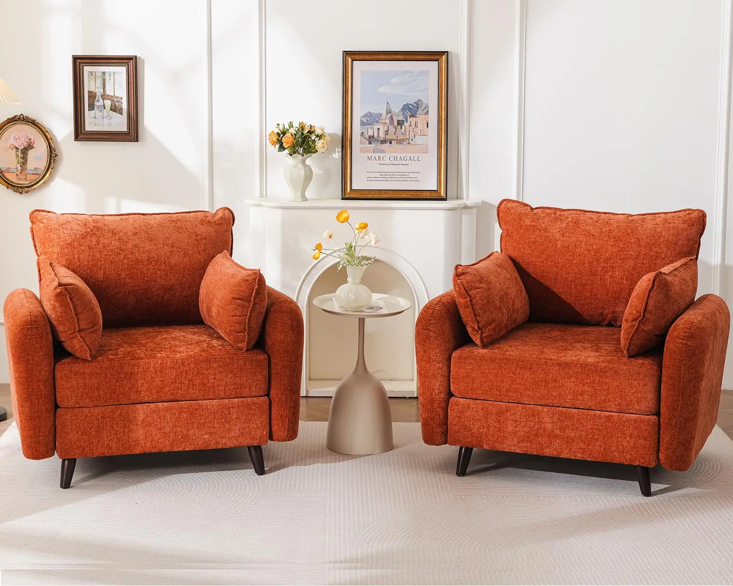 Oversized Accent Chair Set 2 Storage Comfy Armchair 24.5in Deep Seat Upholstered Chenille Living Room Bedroom Office Customized
Oversized Accent Chair Set 2 Storage Comfy Armchair 24.5in Deep Seat Upholstered Chenille Living Room Bedroom Office Customized