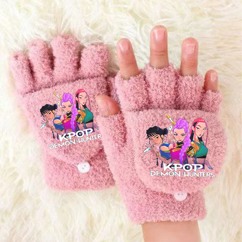 KPop Demon Hunters Children Gloves Winter Windproof Cold Proof Warm Gloves Cartoon Printed Half Finger Flip Gloves Birthday Gift
KPop Demon Hunters Children Gloves Winter Windproof Cold Proof Warm Gloves Cartoon Printed Half Finger Flip Gloves Birthday Gift