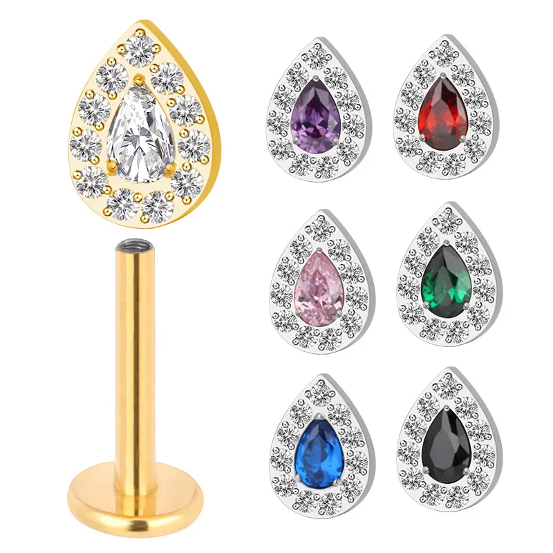 ASTM F136 Titanium Ear PIERC Pear Shaped Earrings CZ Paved Top Cartilage Threaded Labret Lip Stud Tragus Body Piercing Jewelry
ASTM F136 Titanium Ear PIERC Pear Shaped Earrings CZ Paved Top Cartilage Threaded Labret Lip Stud Tragus Body Piercing Jewelry