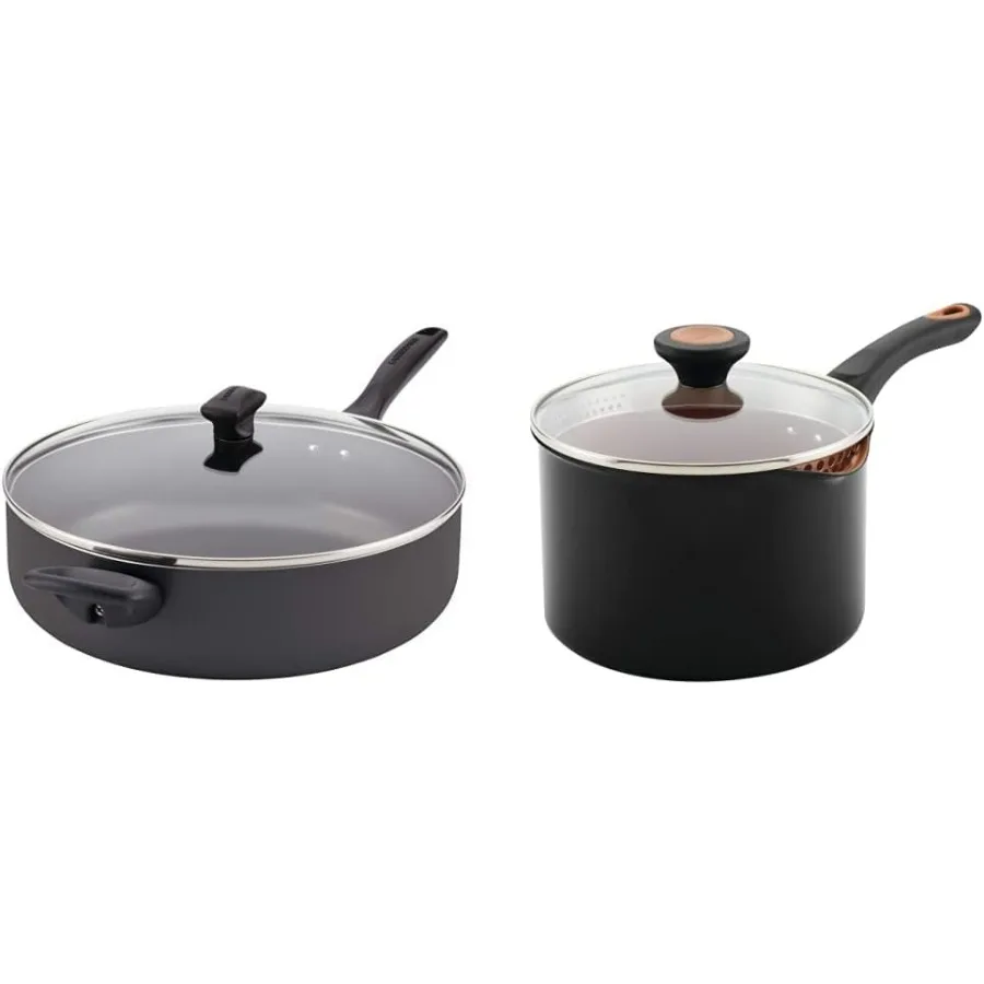 Dishwasher Safe Nonstick Jumbo Cooker/Saute Pan with Helper Handle - 6 Quart, Black & Glide Nonstick Sauce Pan/Saucepan with Str
Dishwasher Safe Nonstick Jumbo Cooker/Saute Pan with Helper Handle - 6 Quart, Black & Glide Nonstick Sauce Pan/Saucepan with Str