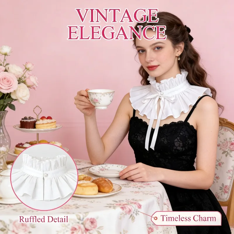 Французский придворный стиль, галстук с рюшами и высоким воротом, ретро воротник с рюшами, искусственное ожерелье, модное колье для женщин
Французский придворный стиль, галстук с рюшами и высоким воротом, ретро воротник с рюшами, искусственное ожерелье, модное колье для женщин