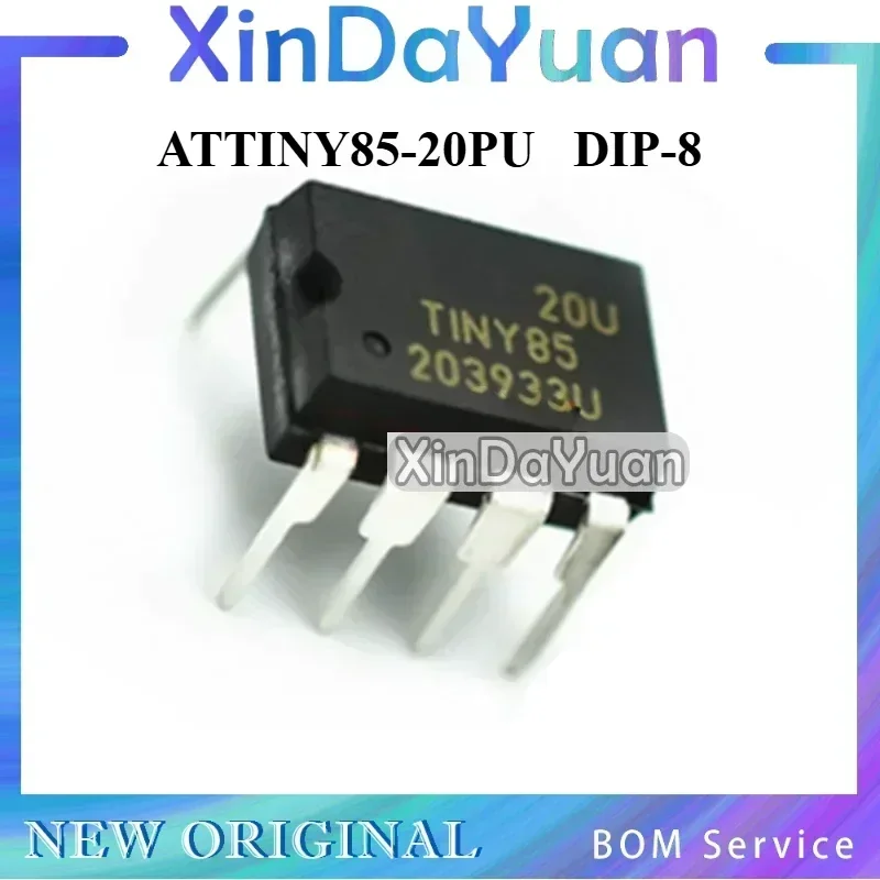 5 pcs ATTINY85-20PU DIP-8 8-bit Microcontrol -MCU
5 pcs ATTINY85-20PU DIP-8 8-bit Microcontrol -MCU