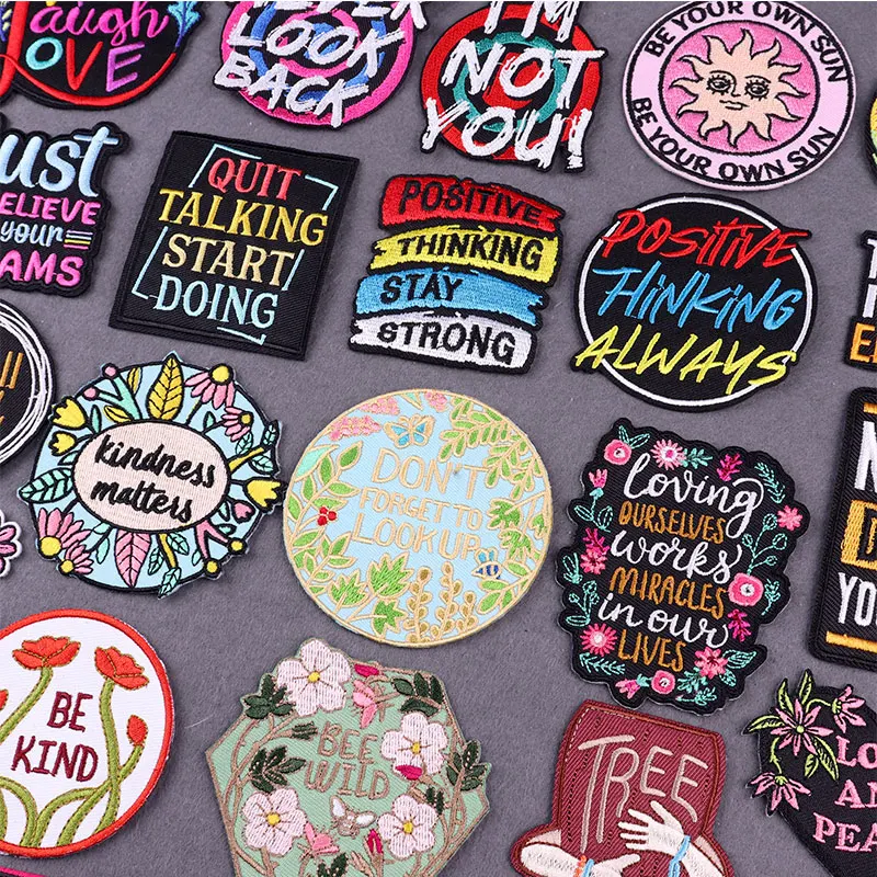 Slogan Patches For Clothing Thermoadhesive Patches DIY Words Hook Loop Patch Badges Iron on Embroidery Patches on Clothes Decor
Slogan Patches For Clothing Thermoadhesive Patches DIY Words Hook Loop Patch Badges Iron on Embroidery Patches on Clothes Decor