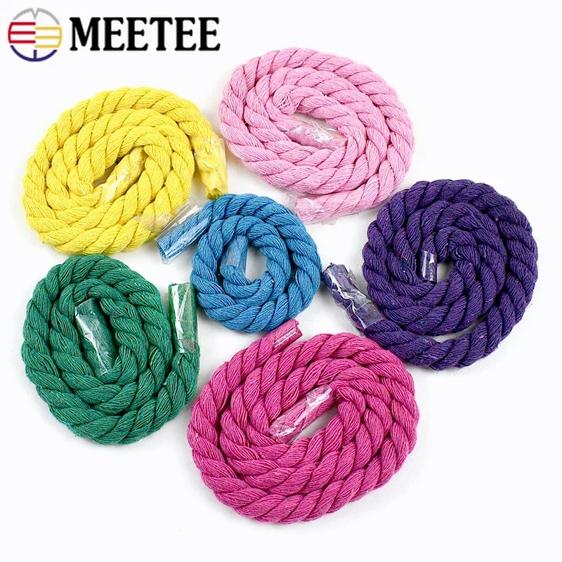 5M 5-20mm Colored Cotton Rope Macrame Cord 3 Shares Twisted Braided Ropes Sewing Garment Decor Thread Cords DIY Crafts Materials
5M 5-20mm Colored Cotton Rope Macrame Cord 3 Shares Twisted Braided Ropes Sewing Garment Decor Thread Cords DIY Crafts Materials