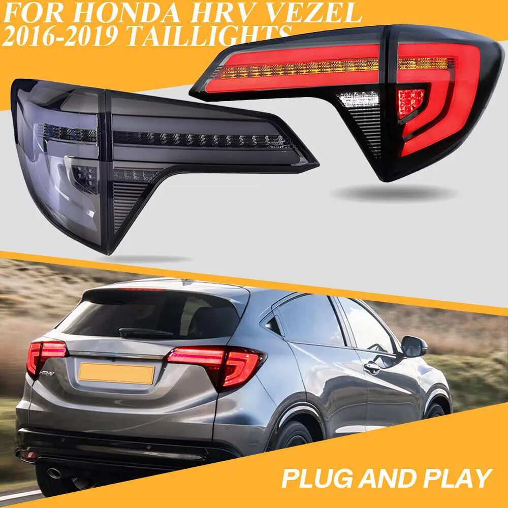 Пара дымовых светодиодных задних фонарей, подходящих для Honda HRV VEZEL 2016-2019, задние фонари в сборе
Пара дымовых светодиодных задних фонарей, подходящих для Honda HRV VEZEL 2016-2019, задние фонари в сборе