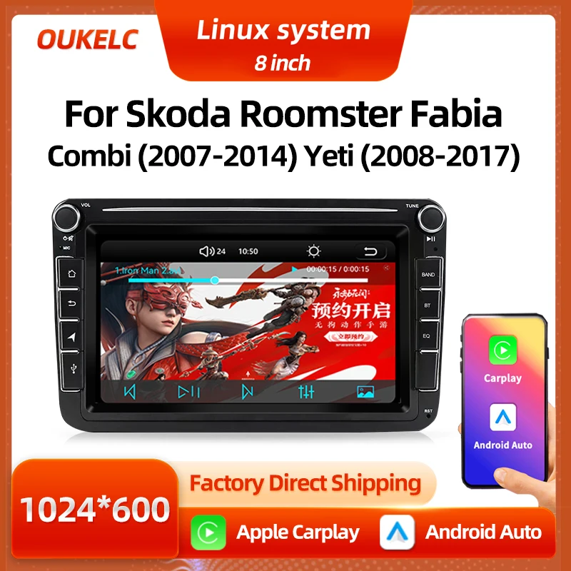 8" For Skoda Roomster Fabia Combi Yeti Carplay Multimedia Player Android Auto Radio Navigtion Screen BT Car Video Linux System
8" For Skoda Roomster Fabia Combi Yeti Carplay Multimedia Player Android Auto Radio Navigtion Screen BT Car Video Linux System