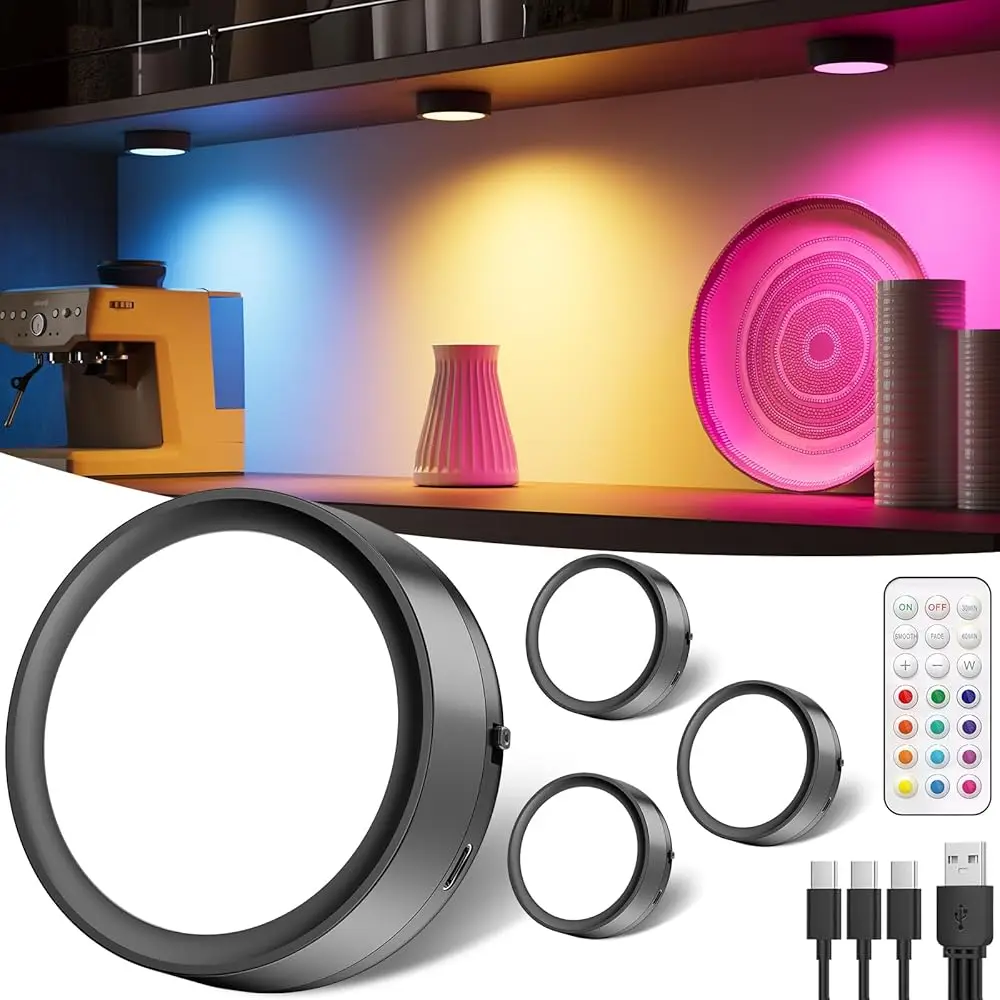 Rgb Rechargeable Pu Lights With Remote, Bla Colored Battery Operated Tap Lights Sti On Led Under Cabinet Lighting Usb Magnetic
Rgb Rechargeable Pu Lights With Remote, Bla Colored Battery Operated Tap Lights Sti On Led Under Cabinet Lighting Usb Magnetic