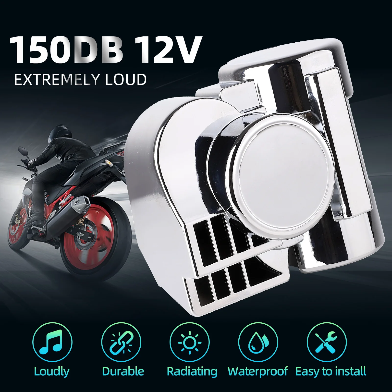 150DB Train Air Horn Kit 12V Super Loud Horn with Weatherproof Cover, Universal Fit for Trucks, Motorcycles, Cars, SUVs
150DB Train Air Horn Kit 12V Super Loud Horn with Weatherproof Cover, Universal Fit for Trucks, Motorcycles, Cars, SUVs