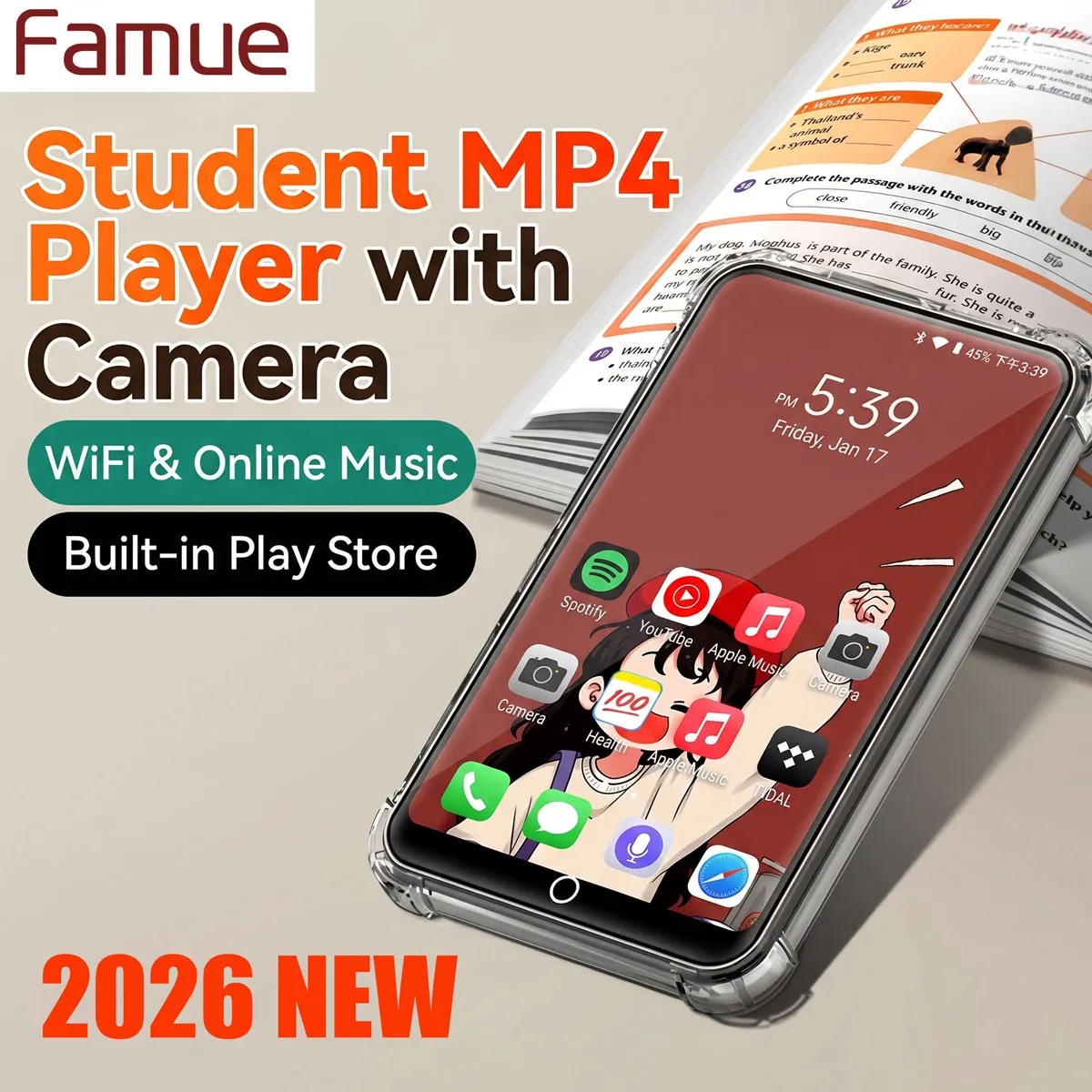 Android MP3 Player 4" WiFi 4GB RAM 8 Core Bluetooth 5.0 13MP Camera 1080P Video with Play Store Spotify Audiblefor Student Gift
Android MP3 Player 4" WiFi 4GB RAM 8 Core Bluetooth 5.0 13MP Camera 1080P Video with Play Store Spotify Audiblefor Student Gift